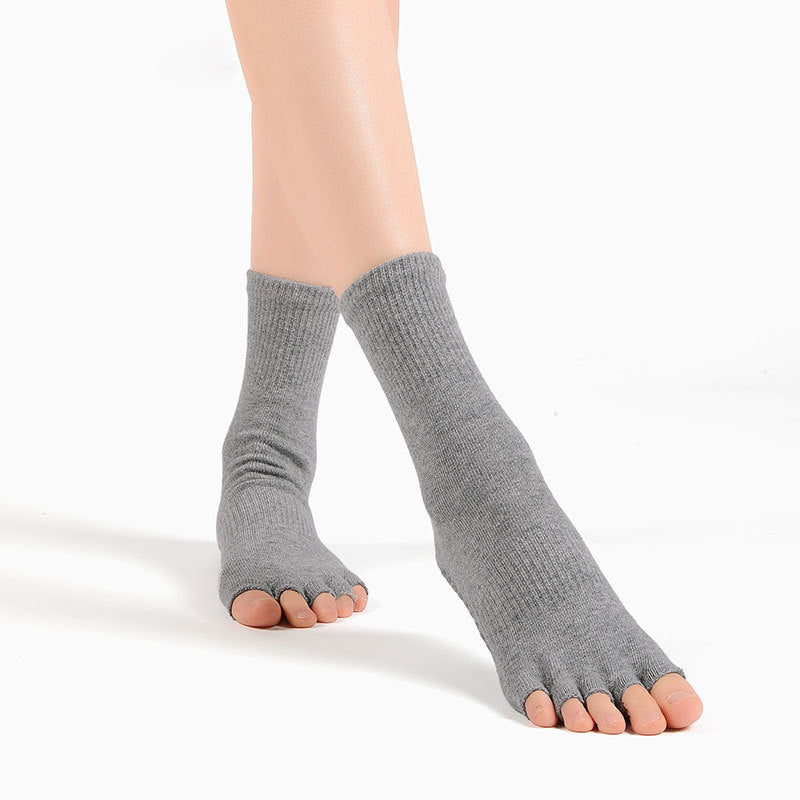 Anti-skid five-toe socks designed for yoga and pilates practice