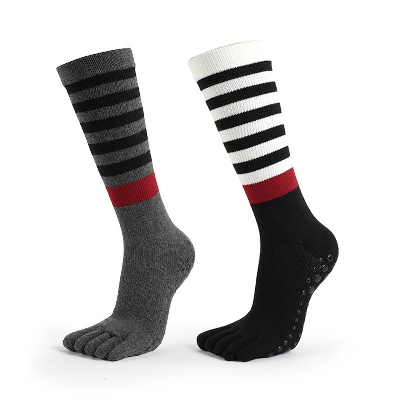 Women’s yoga socks with five-toe design, silicone grip, and high elasticity