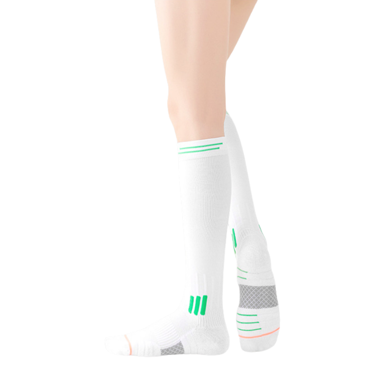 Cyclist wearing Zokfit knee-high compression socks during training