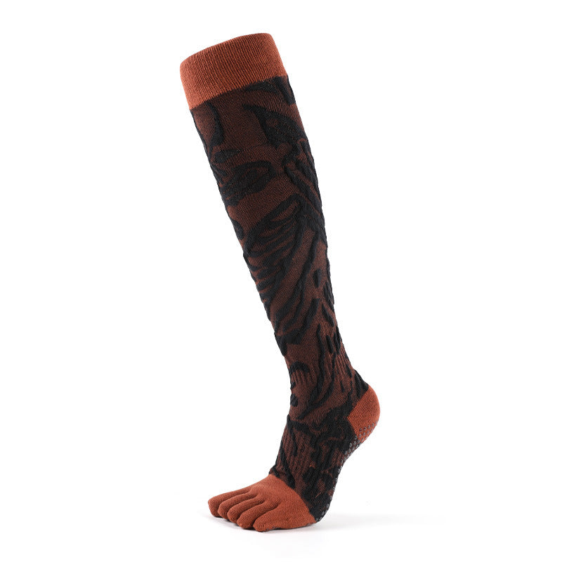 Zokfit women’s brown grip socks for yoga and pilates