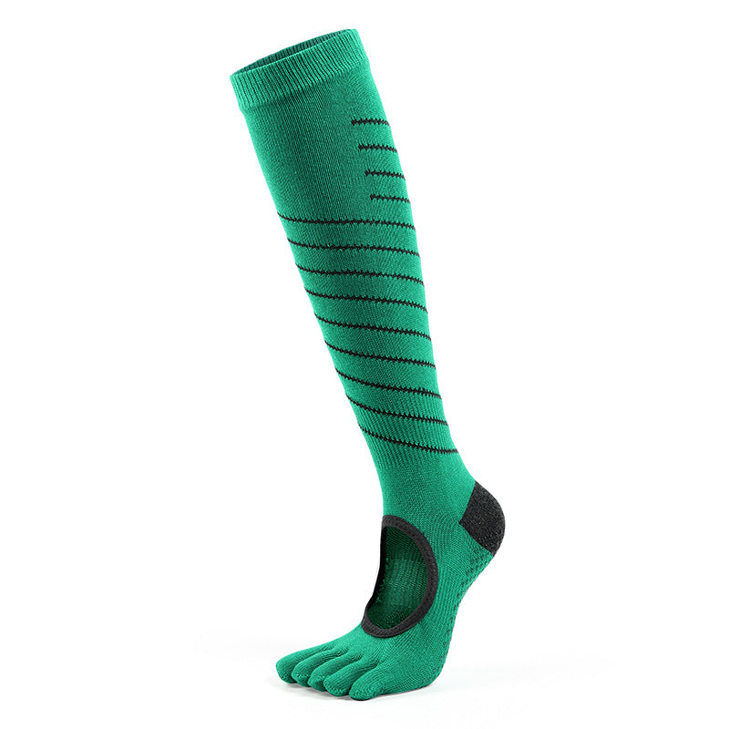 Zokfit Women Yoga Grip Socks over calf green
