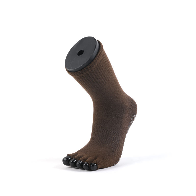 Zokfit Grip Toe Open Yoga Socks-Coffee Crew Style