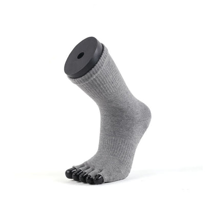 Zokfit Grip Toe Open Yoga Socks-Gray Crew Style