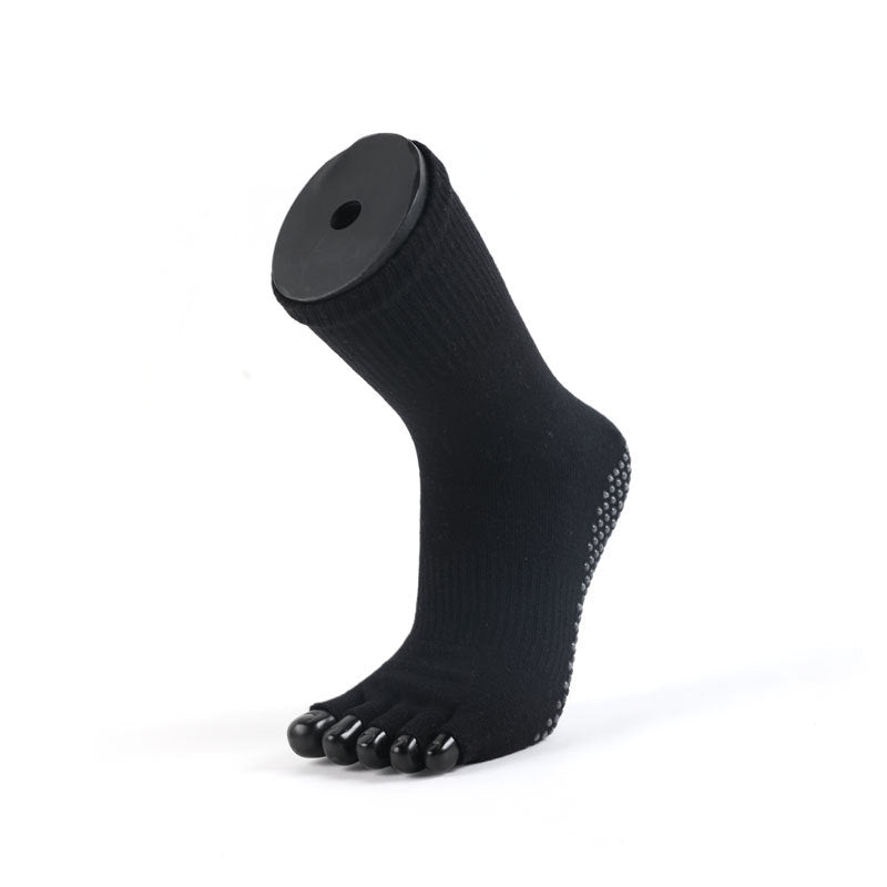 Zokfit Grip Toe Open Yoga Socks-Black Crew Style